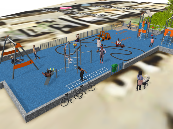 De speeltuin aan de Secretaris Bosmanstraat krijgt een blauwe valondergrond met een speelhuis met glijbaan, een wipkip in de vorm van een auto, een klimrek en een schommel. Ook komt op de ondergrond een lijntekening met de omtrek van Circuit Zandvoort.
